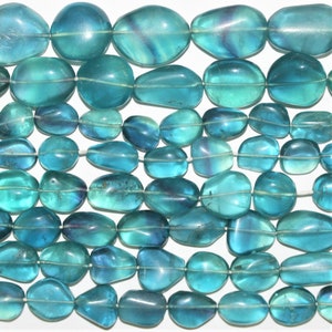 16&quot; St Fluorite Smooth Nugget Beads 10-20mm. Approx.- Strand 42cm.