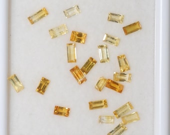 Kavel van 4 x 2 mm gefacetteerd stokbrood gele saffier - 3 karaat -