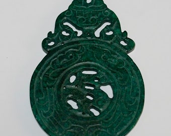 Green Jade Pendant 121x81mm.