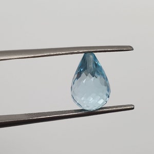 1 Paar AAA Halb gebohrter Himmelblauer Topaz Briolette Cut Drop 10 x 7 mm- DIY Bedarf - Edelsteine - Natürliche Edelsteine - Echt