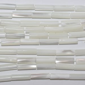 16&quot; St MOP Smooth Tube Beads 13.5x5mm.- Strand 40cm.