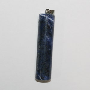 Sodalite Smooth Cylinder Pendant 50x13mm.