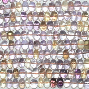 16&quot; St. Ametrine Graduated Smooth Rondelle Beads 7.5x4- 11x8mm. Approx.- Strand 40cm.