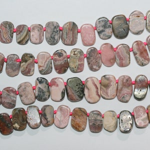 16&quot; St Rhodochrosite Graduated Smooth Oval Beads 10x6-17x11mm.Approx.-Strand 40cm.