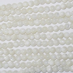 15&quot; St MOP Smooth Round Beads 6mm.-Strand 39cm