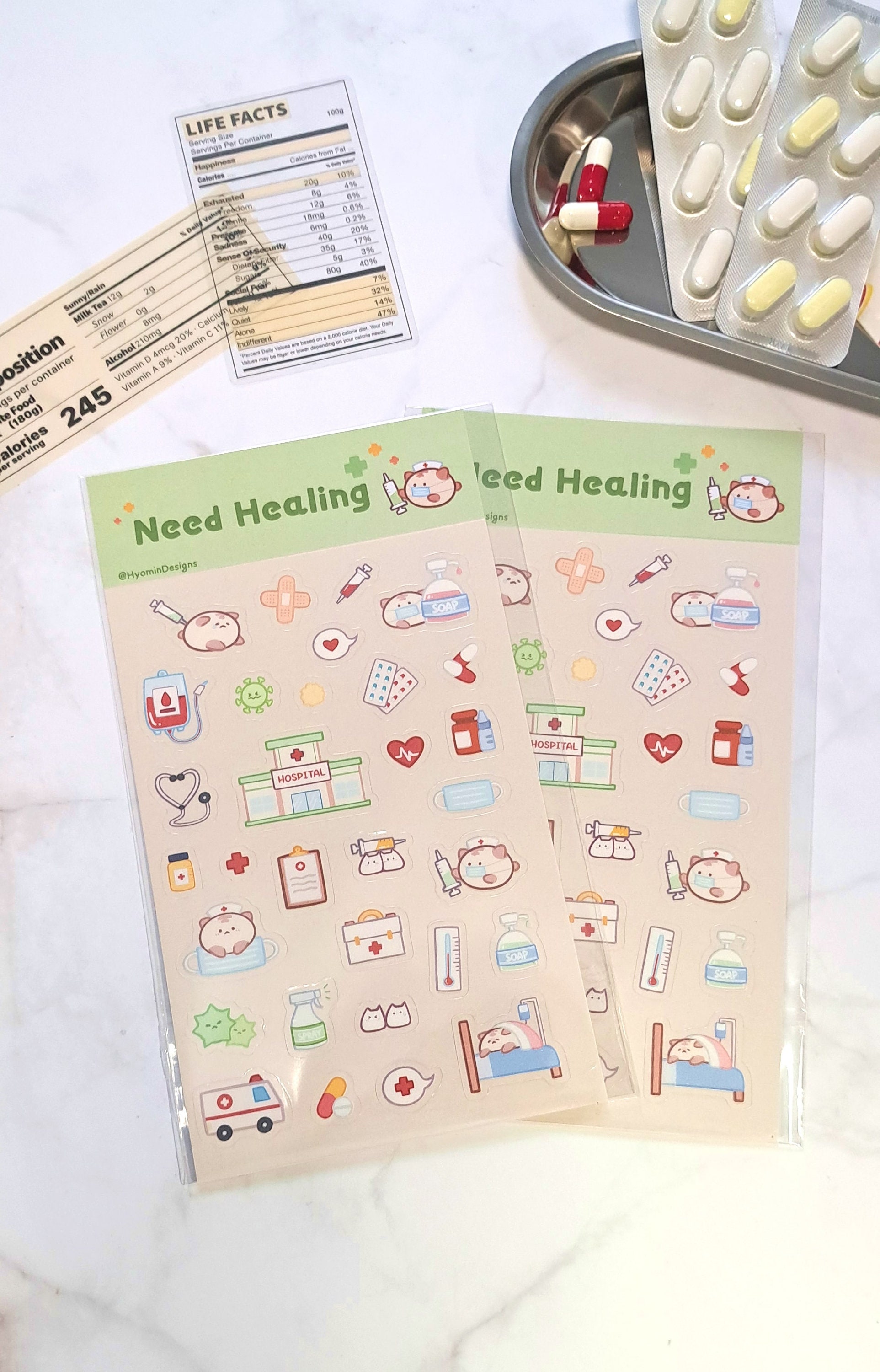 Health Care Sticker Sheet | Medical Stickers, Self Care Stickers ...