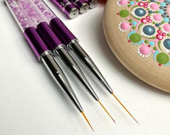 Feine Swooshes Pinsel für Mandala Dotting und feine Linien, Punktierung-Werkzeug, 3 verschiedne Größen für die Punktmalerei, Mandala-Steine