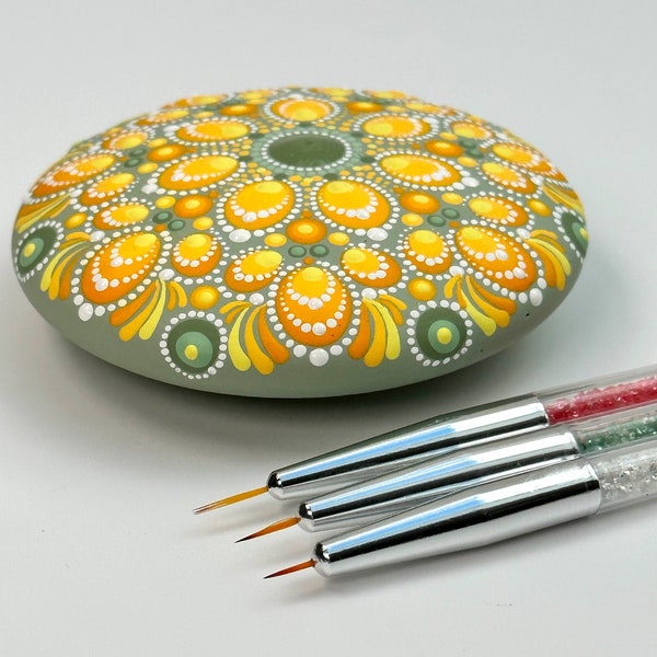 3 feine Swooshes Pinsel für Mandala Dotting, Punktierung-Werkzeug, Linien malen für die Punktmalerei von Mandala-Steine