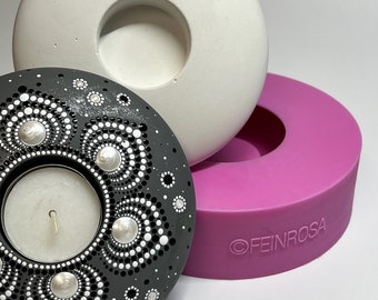 12 cm Tealight Casting Mold by Feinrosa – Silicone Mold for Candle Holders, Dot Painting, Mandala Art and DIY Projects
