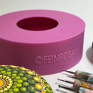 Silikon-Form 10cm zur Herstellung von Mandala-Stein-Rohlingen, 3D-Gießform für runde Steine zum bemalen, Dot-Painting Zubehör, Form 2 Bild 6