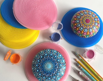 Anti-Slip Silicone Pad for Dot Painting – Non-Slip Surface for Mandala Stones, Pointillism and Mini Turntables