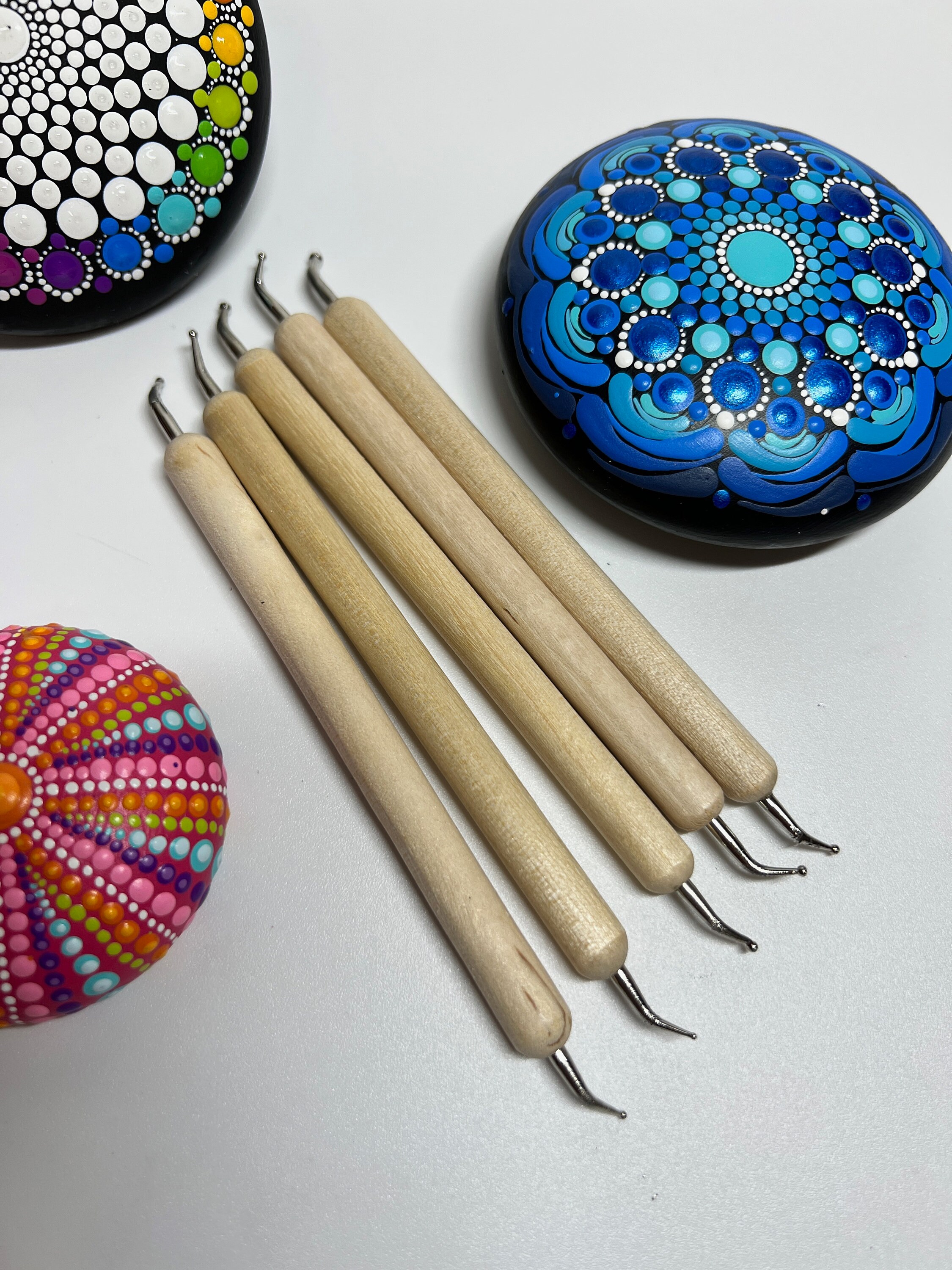 Set of 5 X Curved Dotting Tools Made of Steel Embossing and Etsy