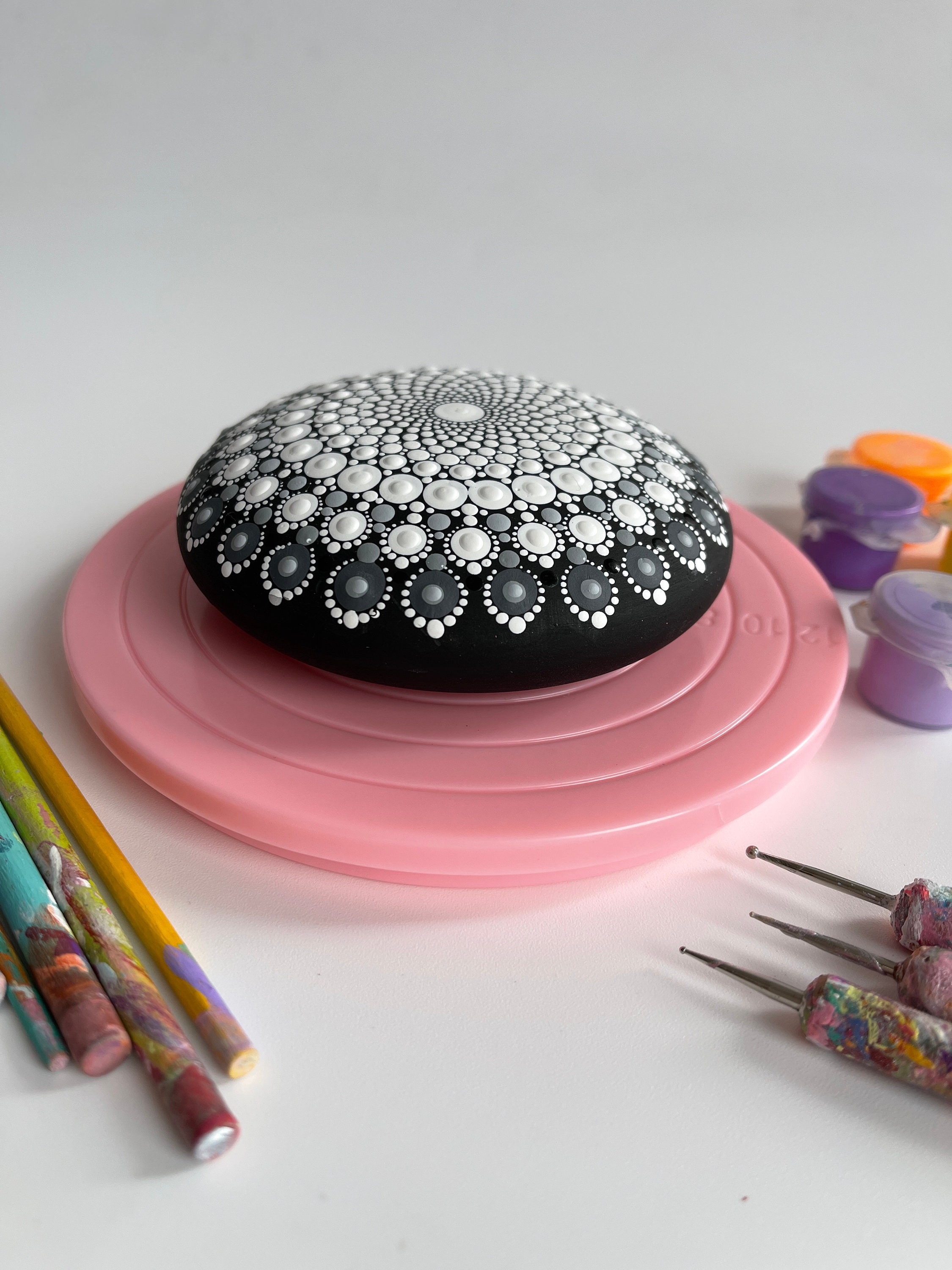 Mini Turntable for Dot Painting Mandala Stones Rotating Etsy
