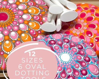 Original Oval Dotting Tools by FeinrosaDesign, 12 Sizes for Dot Painting, Acrylic Painting, Mandala Art, Rock Painting and Mandala Stones
