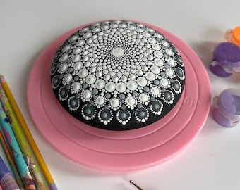 Mini rotating turntable for dot painting mandala stones, dot art supplies coaster, accessories for painting stones, embossing, pottery