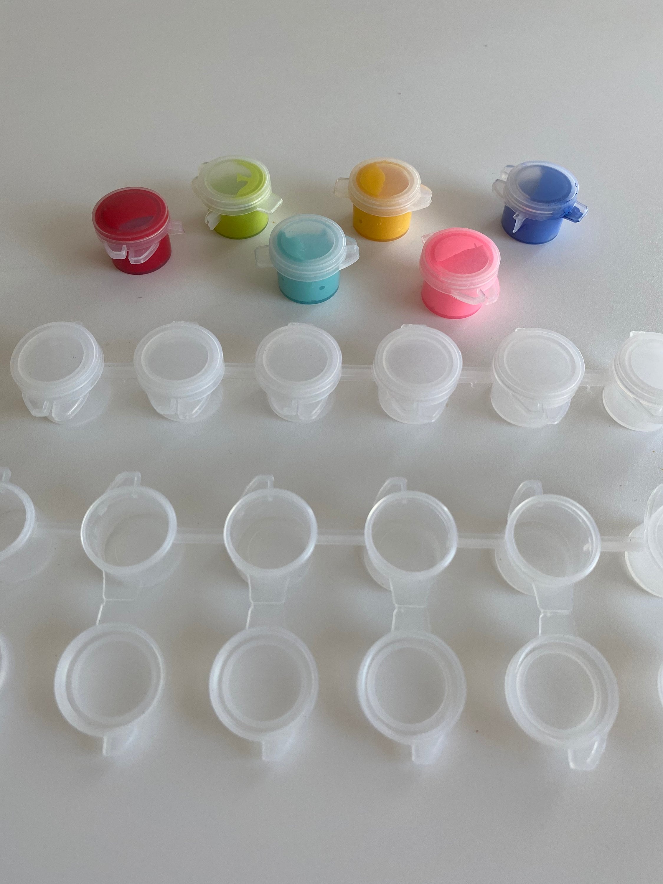 6 X 3ml Empty Mini Plastic Jars / Pots / Boxes, Airtight Storage