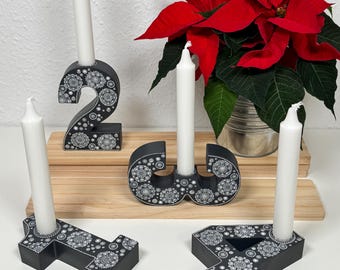 Advent Wreath Numbers 1–4, Advent Candle Holders, Artistically Hand-Painted Mandala Art, Personalized Christmas Gift, Advent Decor
