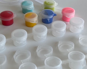 6 X 3ml Empty Mini Plastic Jars / Pots / Boxes, Airtight Storage for  Acrylic Paint for Dot Painting, Mandala Painting, Painting Stones 