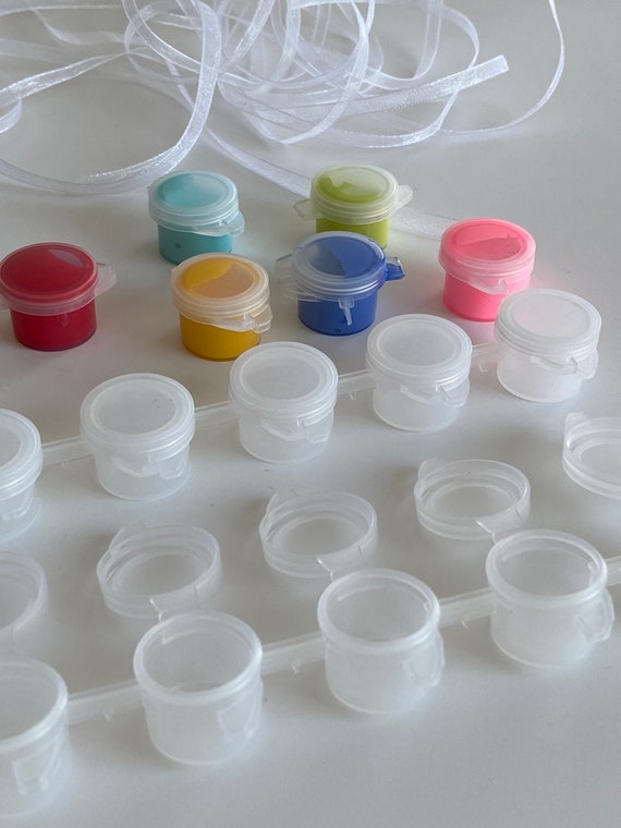 6 X 3ml Empty Mini Plastic Jars / Pots / Boxes, Airtight Storage