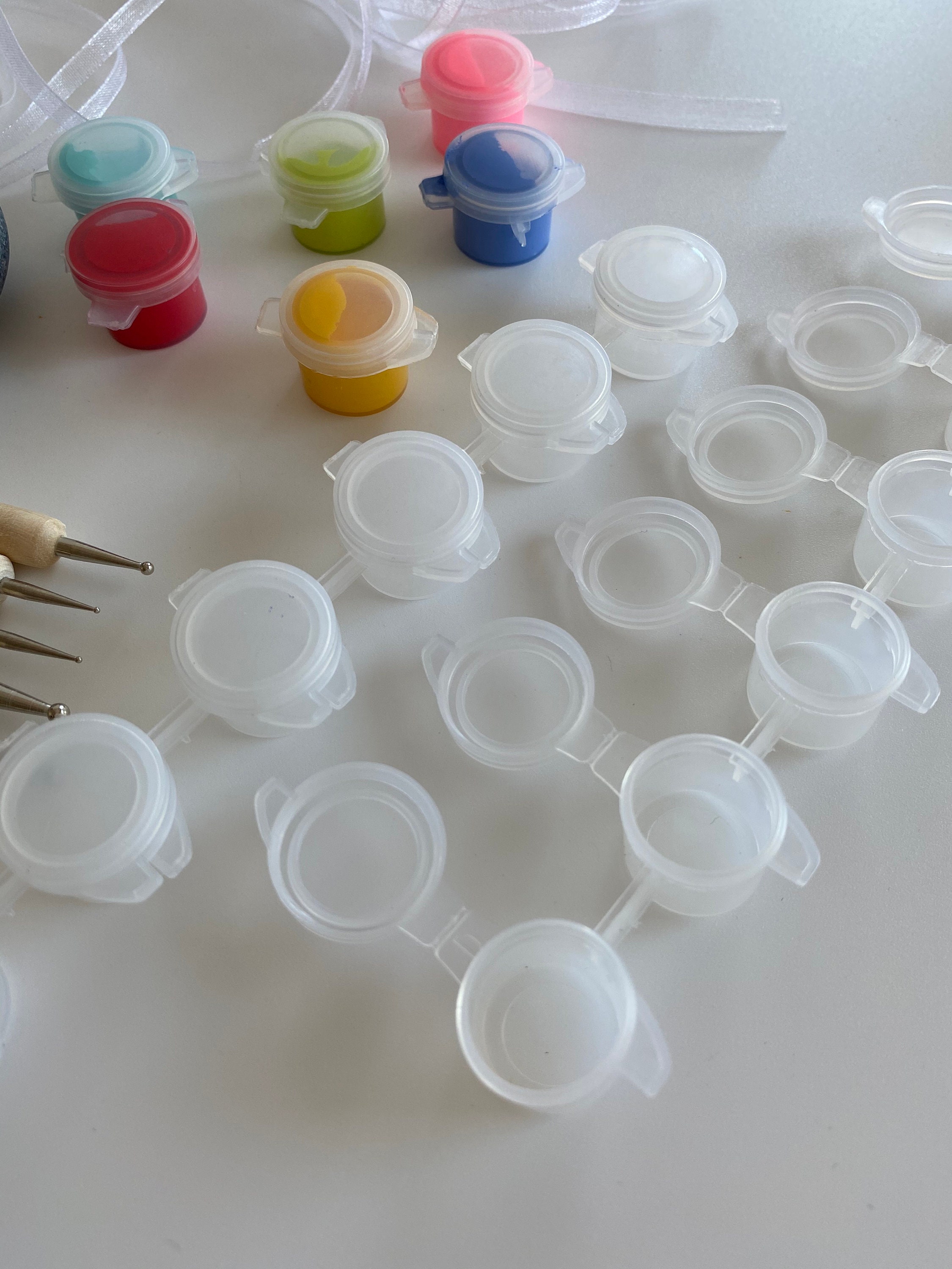 Mini Paint Pots for Mandalas or Bead Storage with Snap Shut Lids - 30  Count, Perfect for Leftover Paint Storage