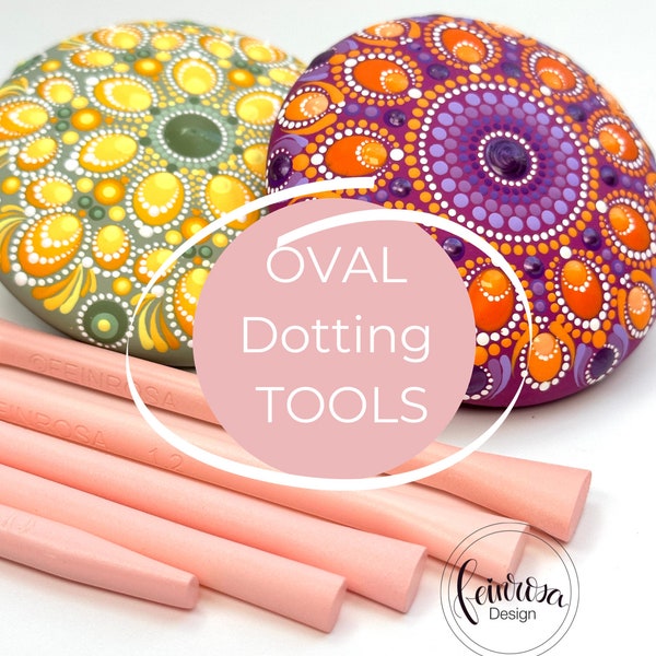 Ovale Dotting-Tools für die Punktmalerei, Punktierungs-Werkzeug für ovale Punkte beim Mandala-Steine malen, Malwerkzeug für Mandala-Kunst