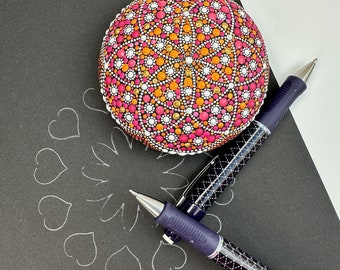 Automatik Druckminen Kreidestift weiß für das Vorzeichnen von feinen Hilfslinien beim Dot-Painting, Mandala-Steine Muster vormalen