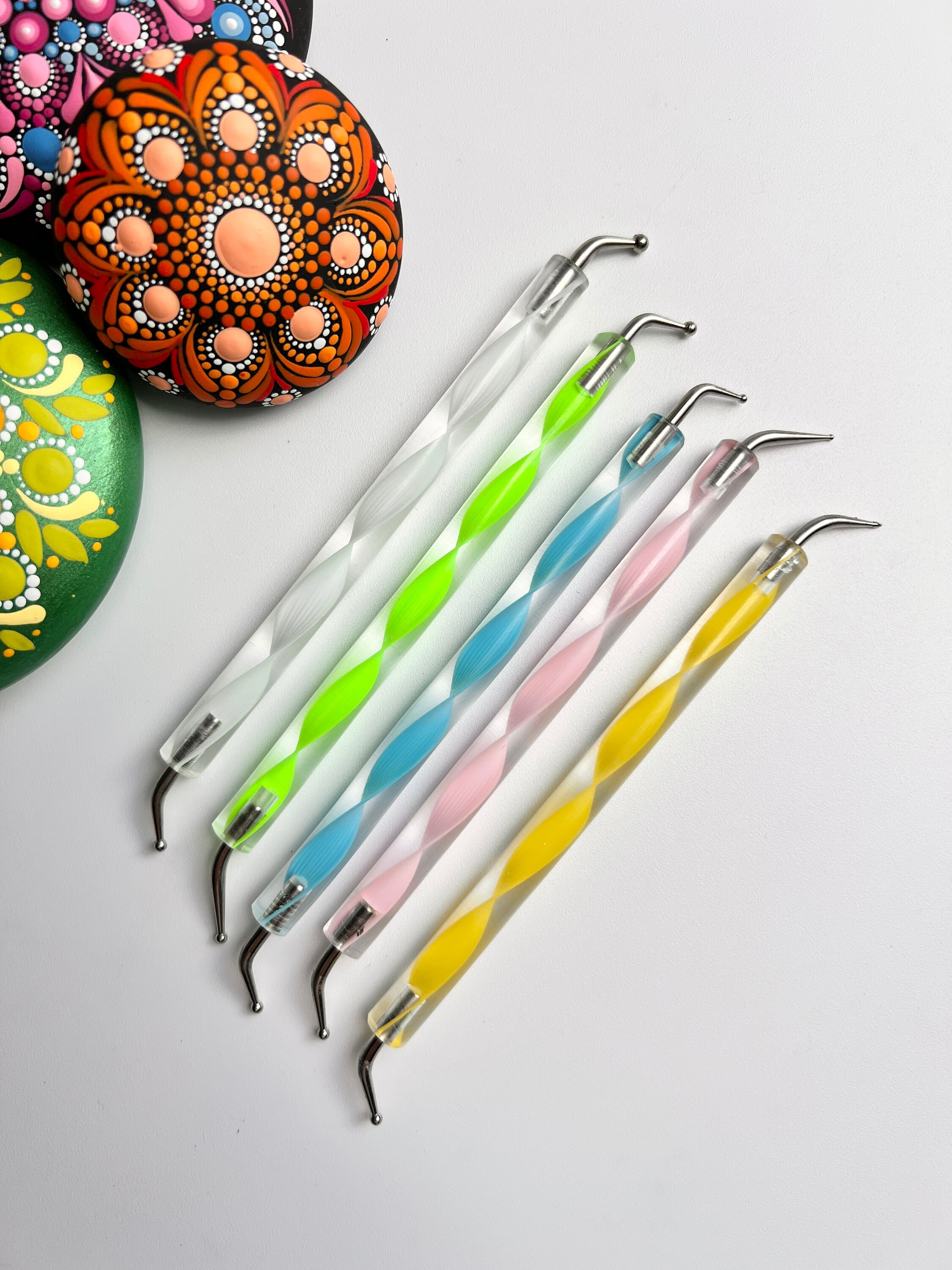 Set of 5 X Curved Dotting Tools Made of Steel Embossing and Etsy