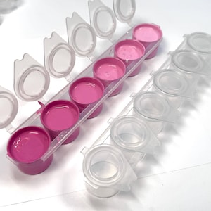 6 x 15ml empty Paint Pots, Airtight Storage for Acrylic Paint, Dot Mandala Painting, ideal Size for Brushes, Swooshes and Swipes