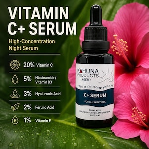 VITAMIN C+ SERUM | 20% Vitamin C Night Face Serum | Niacinamide Hyaluronic Acid | Brighter Looking Vegan Skincare bild 1