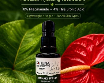 MĀMAKI SERUM | Hawaiian Botanical Face Serum with Niacinamide & Hyaluronic Acid | Lightweight Vegan Skincare