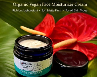 FACE THERAPY | Organic Vegan Face Moisturizer Cream | Lightweight Matte Facial Cream for All Skin Types