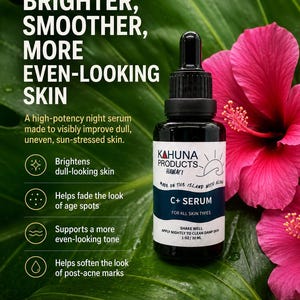 VITAMIN C+ SERUM | 20% Vitamin C Night Face Serum | Niacinamide Hyaluronic Acid | Brighter Looking Vegan Skincare bild 2