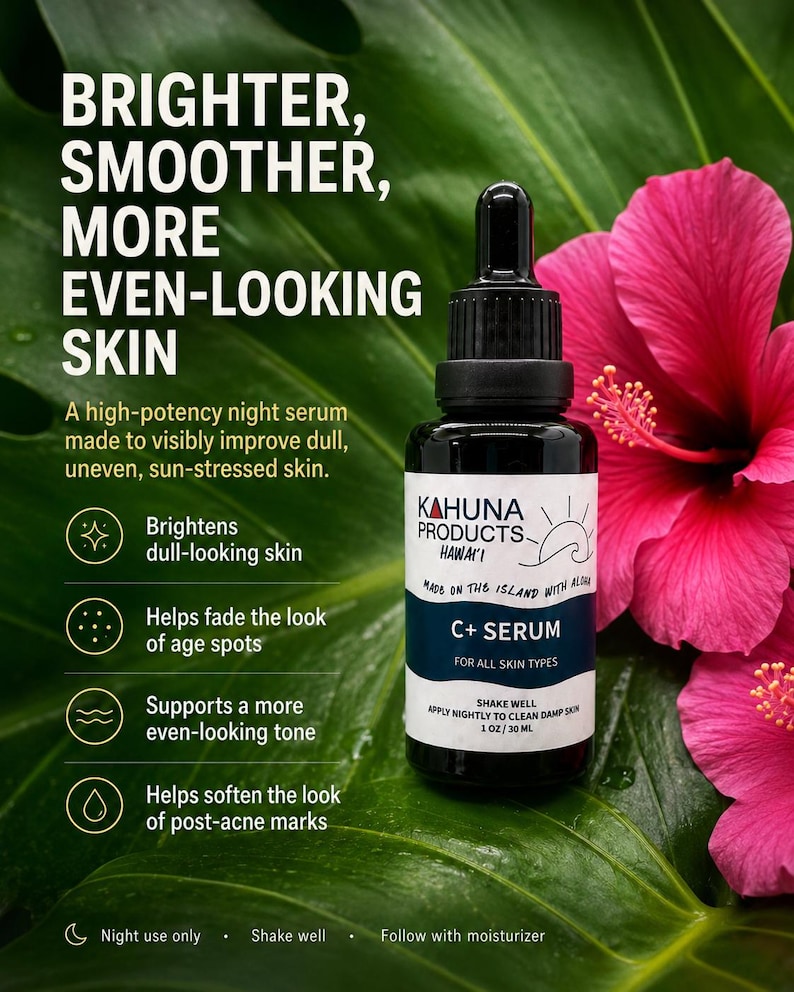 VITAMIN C+ SERUM | 20% Vitamin C Night Face Serum | Niacinamide Hyaluronic Acid | Brighter Looking Vegan Skincare bild 2