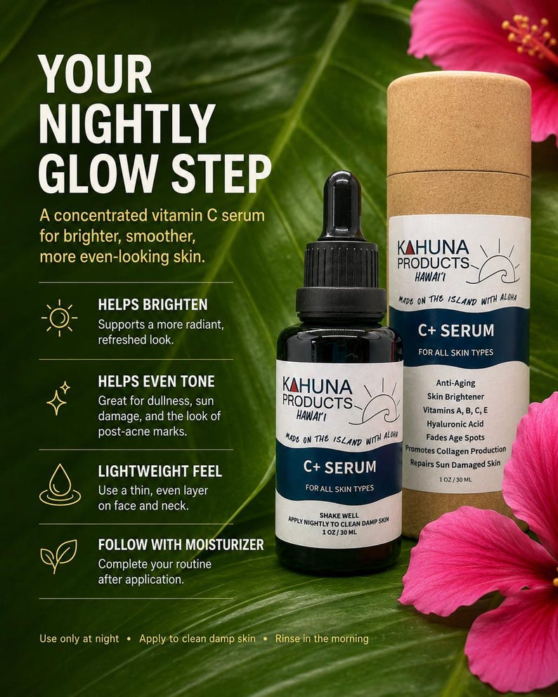 VITAMIN C+ SERUM | 20% Vitamin C Night Face Serum | Niacinamide Hyaluronic Acid | Brighter Looking Vegan Skincare bild 5