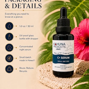 VITAMIN C+ SERUM | 20% Vitamin C Night Face Serum | Niacinamide Hyaluronic Acid | Brighter Looking Vegan Skincare bild 9