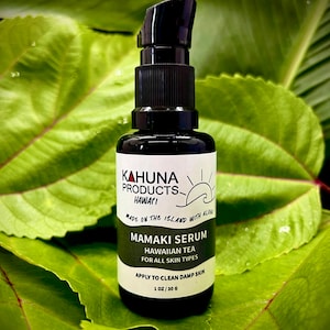 Mamaki Anti-Aging Serum: Hyaluronsäure + Vitamin B3, Hawaii-Tee (1.0 oz/30 ml)
