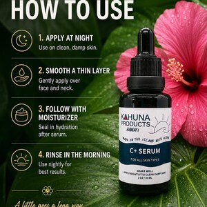 VITAMIN C+ SERUM | 20% Vitamin C Night Face Serum | Niacinamide Hyaluronic Acid | Brighter Looking Vegan Skincare bild 3