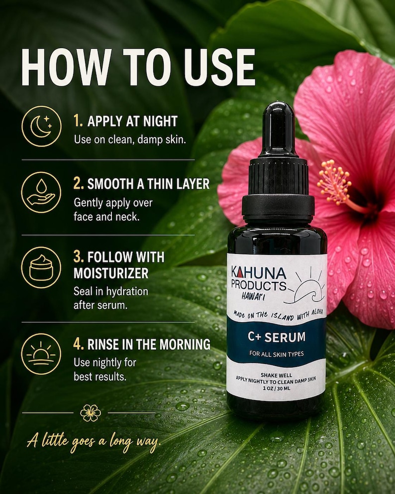 VITAMIN C+ SERUM | 20% Vitamin C Night Face Serum | Niacinamide Hyaluronic Acid | Brighter Looking Vegan Skincare bild 3
