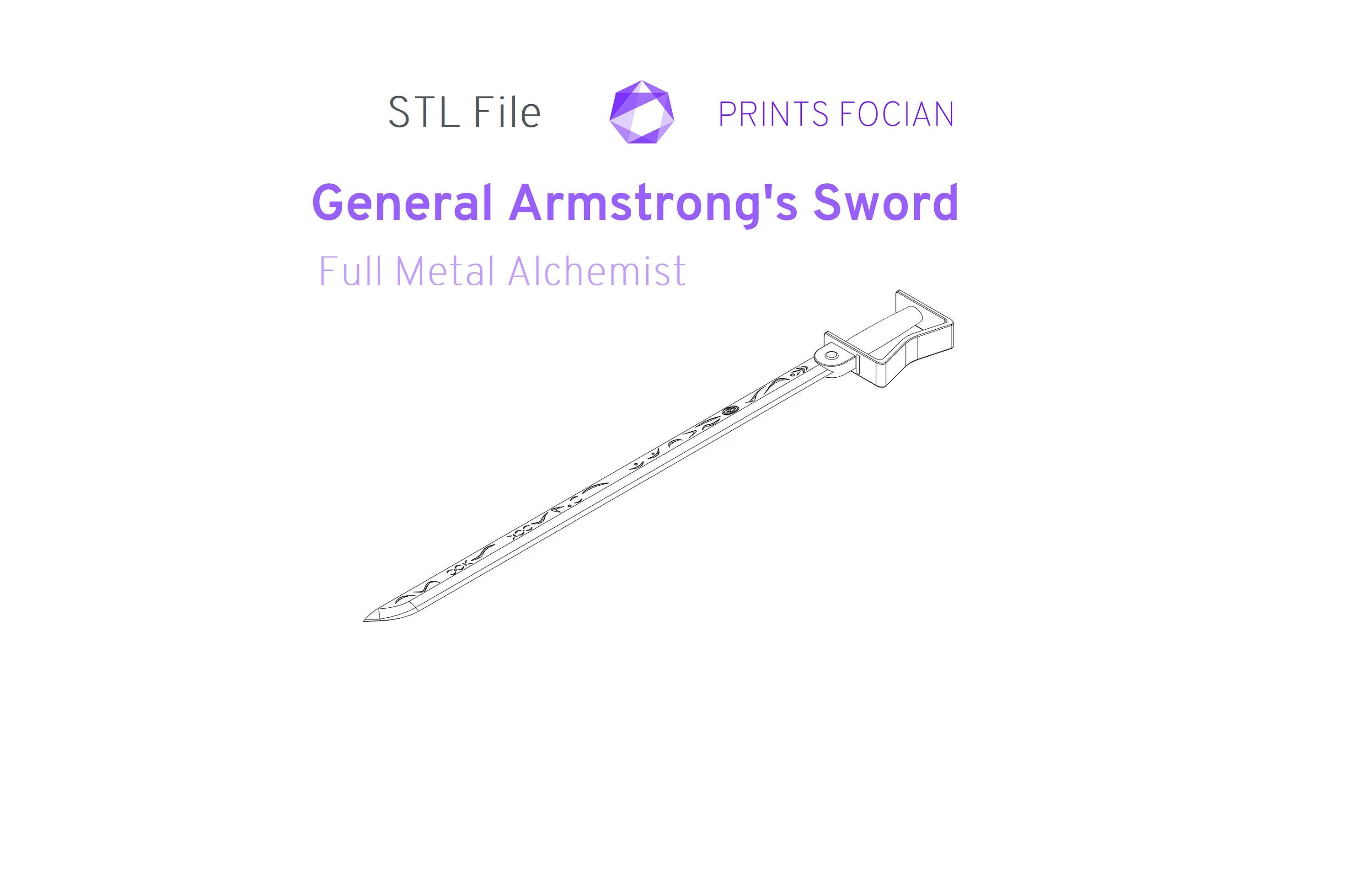General Armstrong Sword, FMAB - STL File for 3D Printing - Etsy