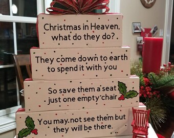 Christmas in Heaven Poem Sign