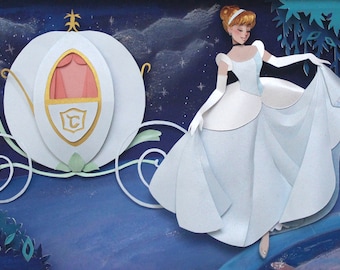 Cinderella in paper art- Print