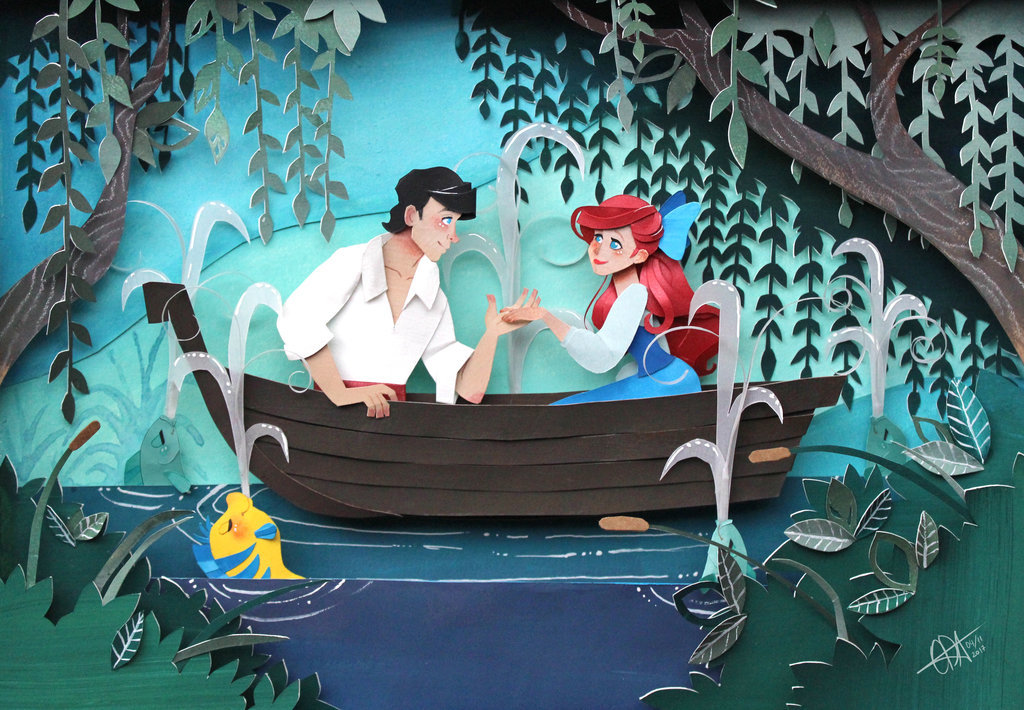 The Little Mermaid Kiss the Girl Print Etsy