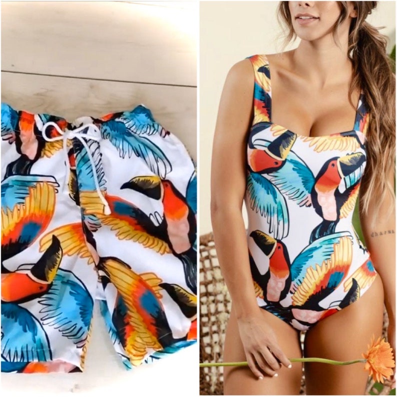 Matching swimsuits, swimsuits for couples, one piece swimsuit, men trunks, couples swimsuit, couples matching set 