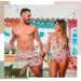 Matching swimsuits, Flamingo print,  swimsuits for couples, men trunks, couples swimsuit, couples matching set, couples gift 