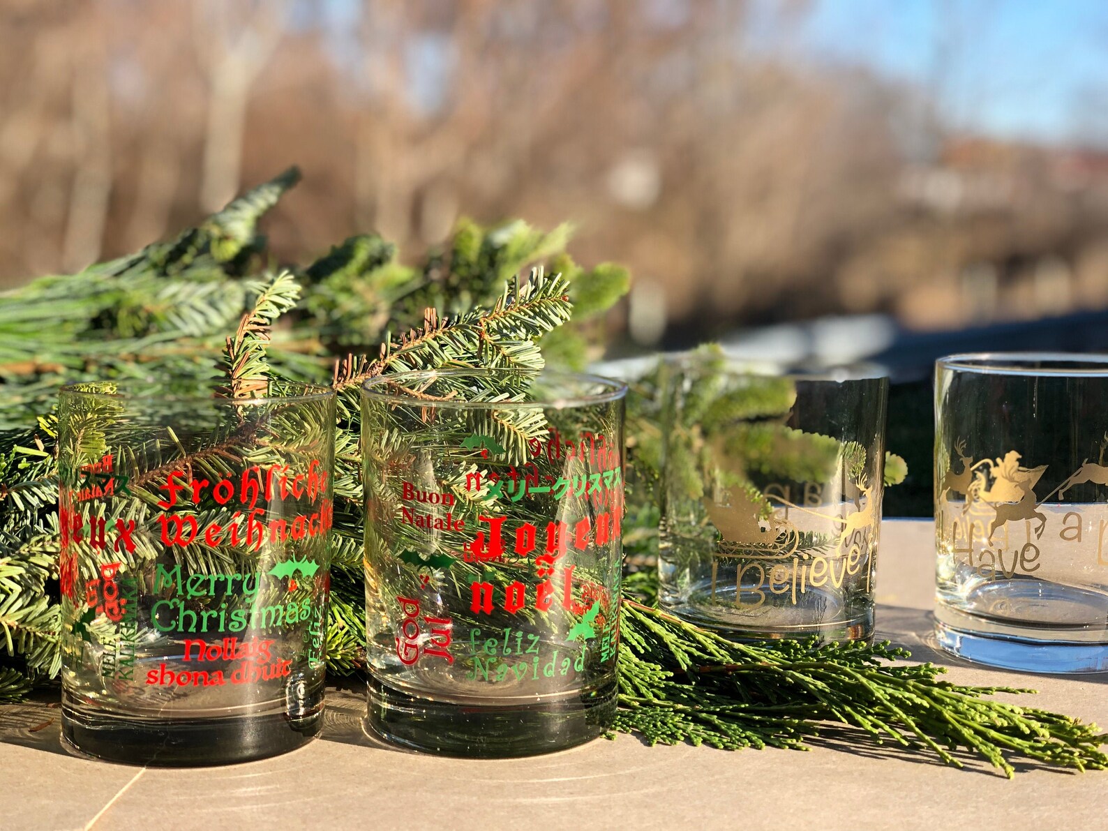 Merry On The Rocks Chapter 1 Merry Christmas on the Rocks Whiskey Glasses Set of Two | Etsy