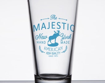 Majestic Moose Theme Printed Pint Glass