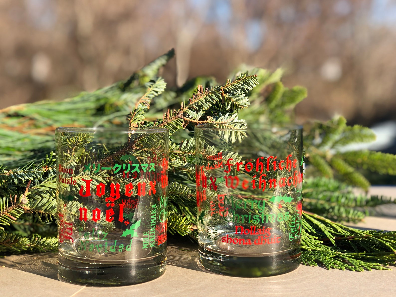 Merry On The Rocks Chapter 1 Merry Christmas on the Rocks Whiskey Glasses Set of Two | Etsy