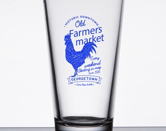 Farmers Market Theme Printed Pint Glass