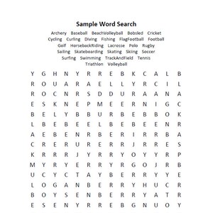 outdoor sports word search puzzle printable seek find etsy