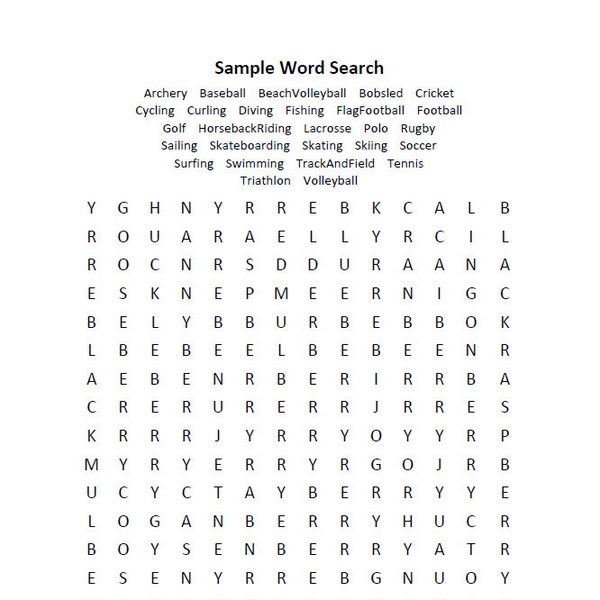 Summer Printable Word Game Etsy Summer Printable Word Game Etsy
